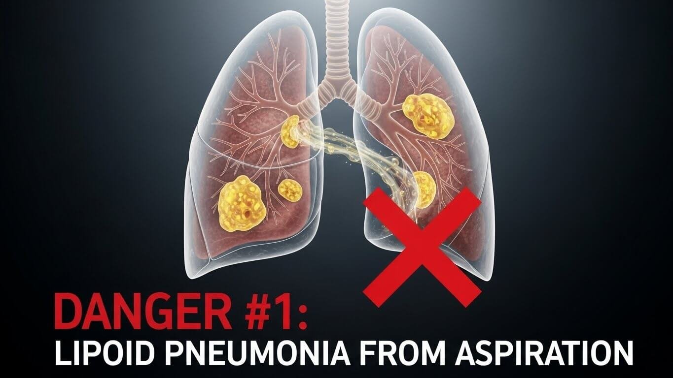 Danger #1: Lipoid Pneumonia from Aspiration