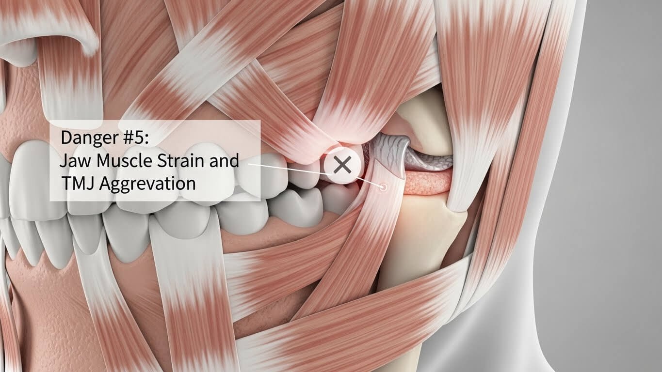 Danger #5: Jaw Muscle Strain and TMJ Aggravation