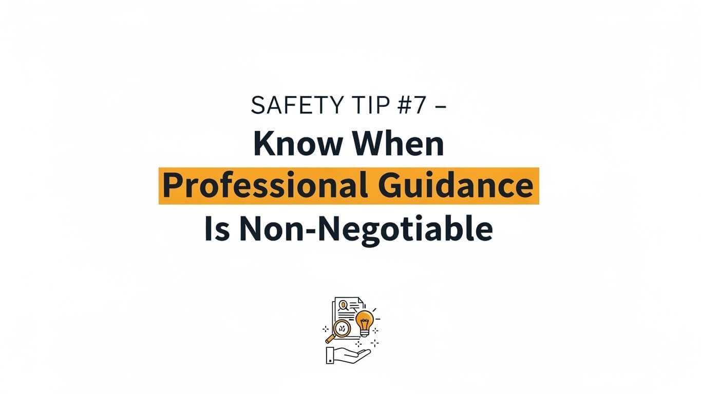 Safety Tip #7 – Know When Professional Guidance Is Non-Negotiable