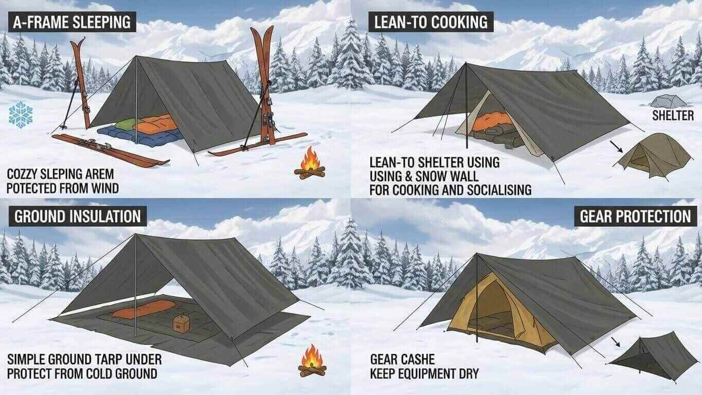 Tarpaulin Hacks for Snow Camping: Stay Safe and Cozy